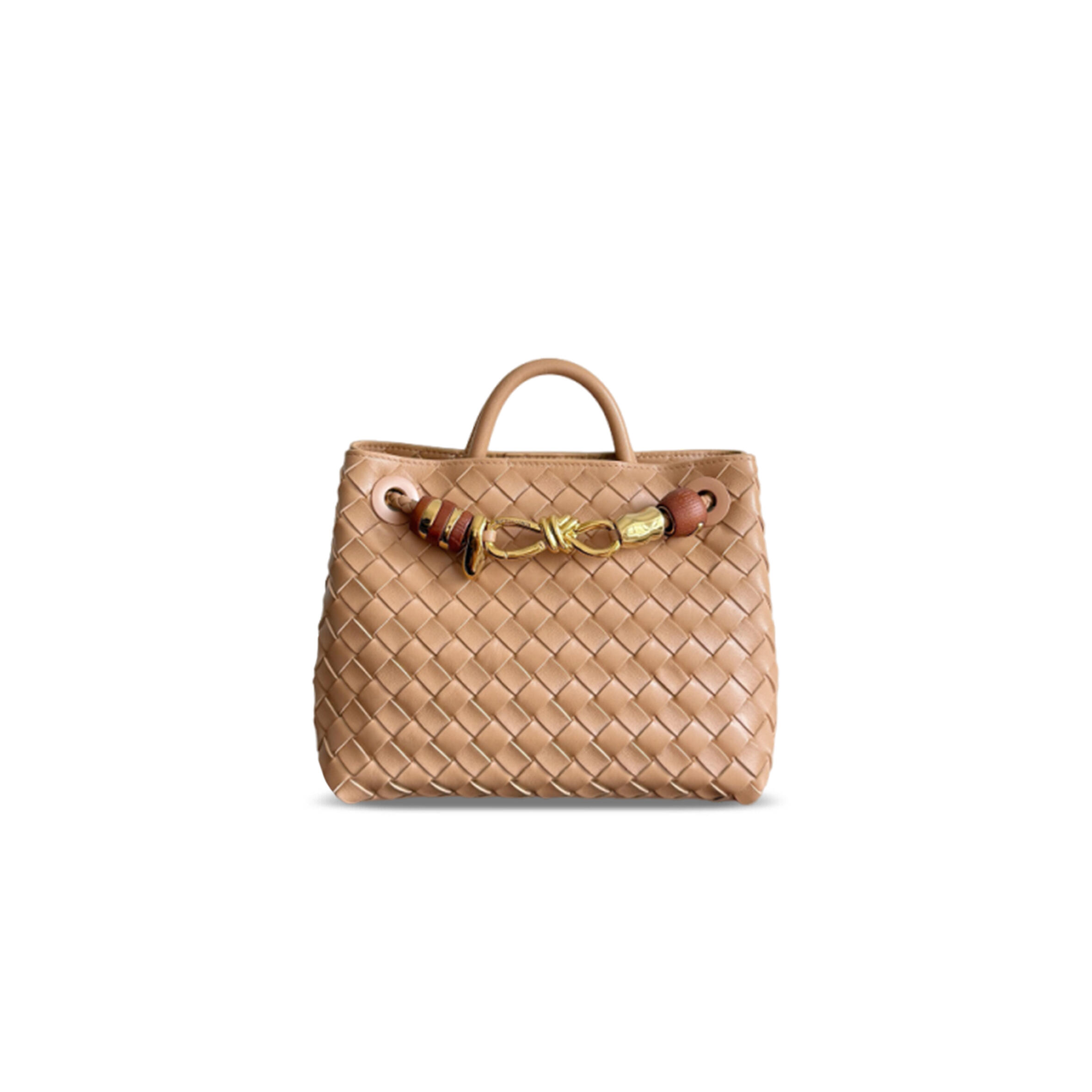 BOTTEGA VENETA SMALL ANDIAMO LIGHT BROWN 743568 (25*22*10.5cm)